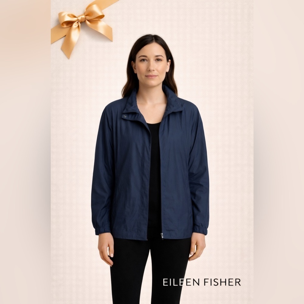 Eileen Fisher Navy Blue Jacket Large